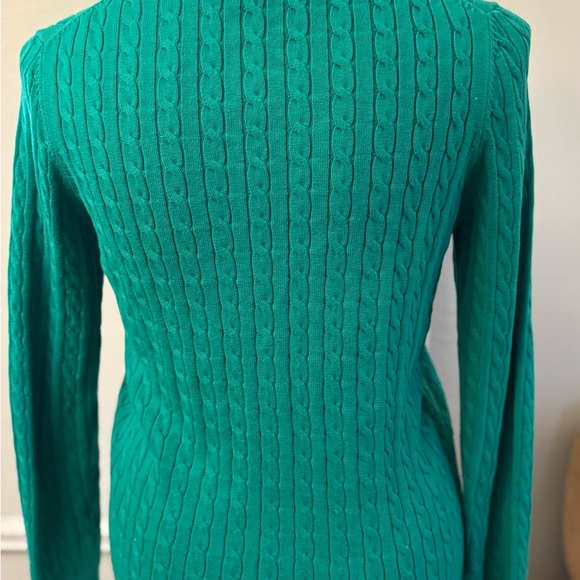 Lands' End Green Cable Knit Cardigan - Picture 7 of 7